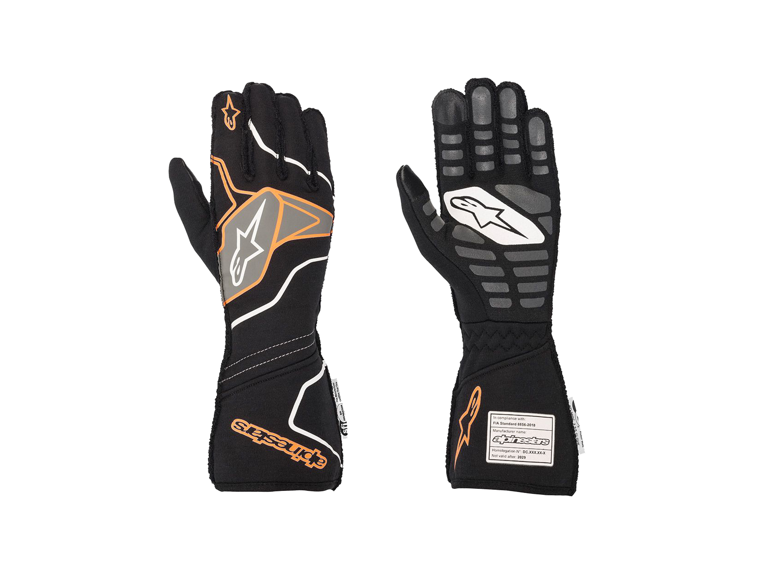 Guantes Alpinestars Racing Tech 1ZX Antracita/Negro/Naranja Flourescen